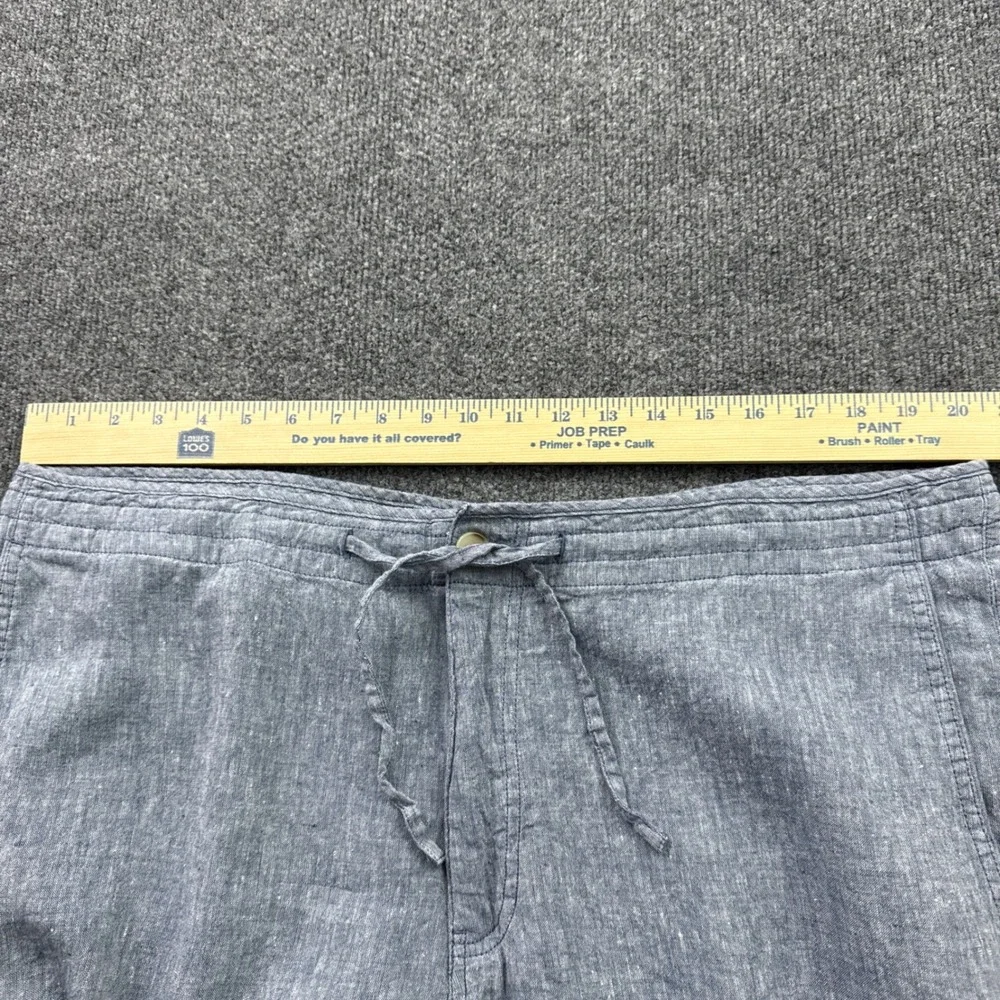 Jos. A. Bank Linen Blend Trousers Mens 40x28 Blue Tailored Fit Drawstring Waist